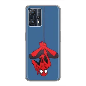 Чехол Супергерой Человека Паука на Realme 9 Pro Plus (На паутине)