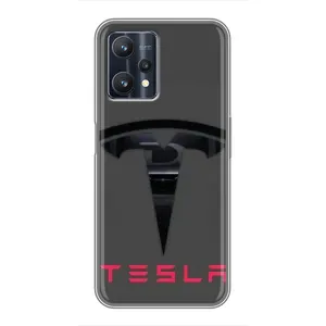 Силіконовий бампер з картинкою машини на Realme 9 Pro Plus (Logo TESLA)