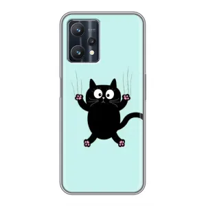 Силіконовий чохол з котиком для Realme 9 Pro (Падаючий кіт)
