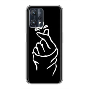 Чехлы (Знак сердечка) на Realme 9 Pro (Сердце на черном)