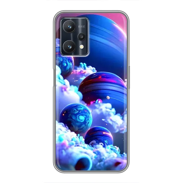 Чехол с рисунком «Синие планеты» для Realme 9 Pro