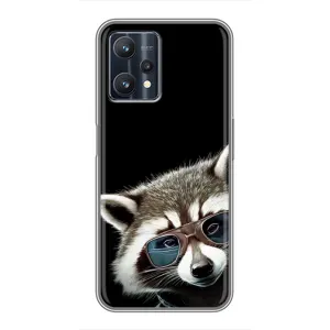 Силиконовый Чехол с Енотами на Realme 9 Pro (Стильный Енот)