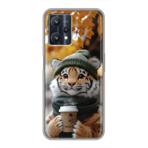 Чехол с рисунком «Тигр с кофе» для Realme 9 Pro