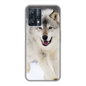 Чехол с Волком на Realme 9 Pro (Волк на снегу)