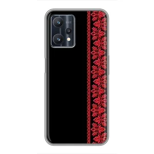 Силиконовый Чехол на Realme 9 Pro с картинкой Вышиванки (Вышиванка на черном)