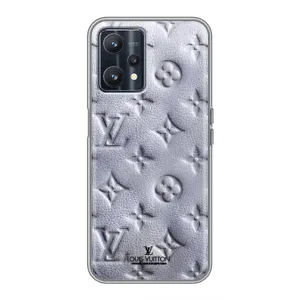 Текстурный Чехол Louis Vuitton для Реалми 9 (Белый ЛВ)