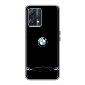 Силиконовый бампер с картинкой машины на Realme 9 (Черный BMW)