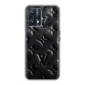 Текстурный Чехол Louis Vuitton для Реалми 9 (Черный ЛВ)