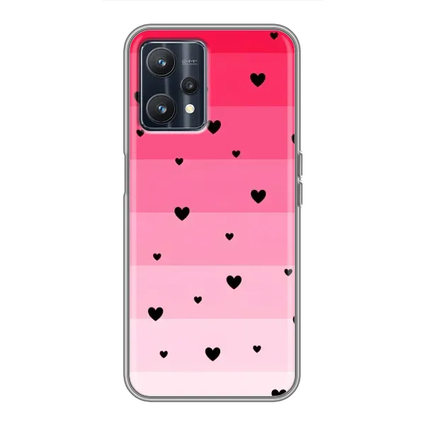 Чехол с рисунком «Чорные сердечки» для Realme 9 Чехол с рисунком «Чорные сердечки» для Realme 9