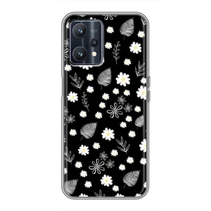 Чехлы с тематикой "ЦВЕТЫ" на Realme 9 (цветение на чорном)