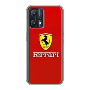 Силиконовый бампер с картинкой машины на Realme 9 (Ferrari Logo)