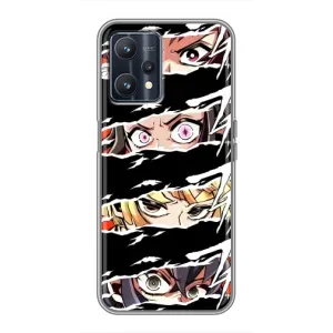 Силиконовые чехлы с глазами Anime для Реалми 9 (Глаза на чорном)