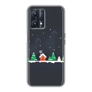 Силиконовый бампер на рождество для Realme 9 (Город зимний)