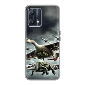 Чехол с мемами тралалело тралала для Realme 9 (Гусини и крокодило)
