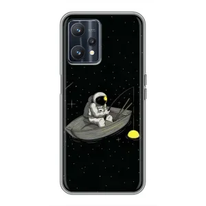 Силиконовый Чехол с принтом "Космонавты" на Realme 9 (Космонавт на рыбалке)