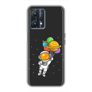 Силиконовый Чехол с принтом "Космонавты" на Realme 9 (Космонавт с шариками)