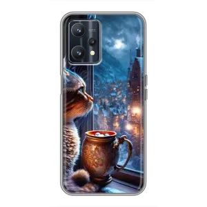 Чехлы на Новый Год Realme 9 (Кот новогодний)