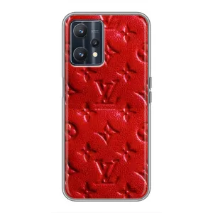 Текстурный Чехол Louis Vuitton для Реалми 9 (Красный ЛВ)