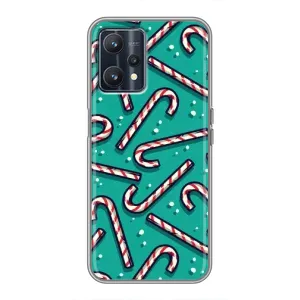 Силиконовый бампер на рождество для Realme 9 (Леденцы)