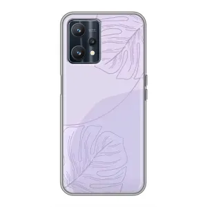 Чехол цветочный дизайн для Realme 9 (Монстера фиолетовая)