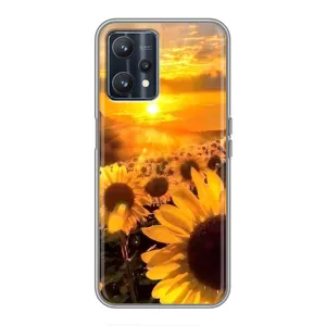 Чехол с Цветами для Realme 9 (поле подсолнухов)