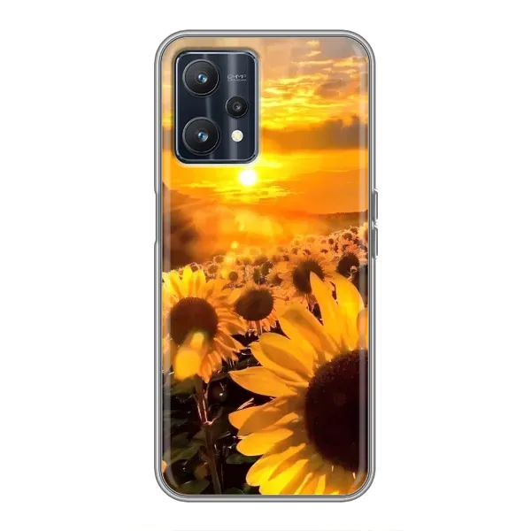Чехол с рисунком «поле подсолнухов» для Realme 9