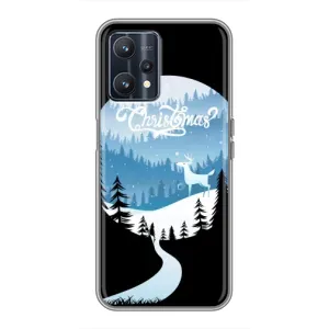 Силиконовый бампер на рождество для Realme 9 (Рождественский Олень)