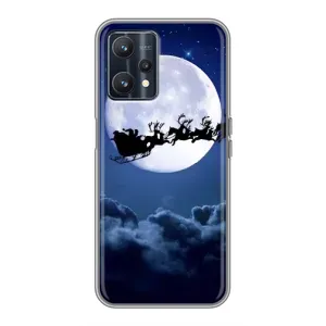 Чехол Санта Клаус для Realme 9 (Санта - луна)