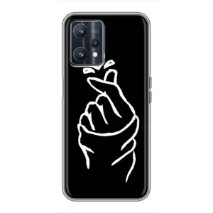 Чехлы (Знак сердечка) на Realme 9 (Сердце на черном)