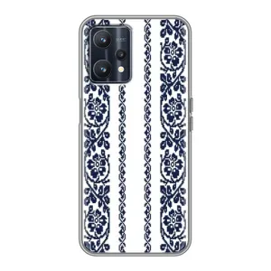 Силиконовый Чехол на Realme 9 с картинкой Вышиванки (Синяя вышиванка)