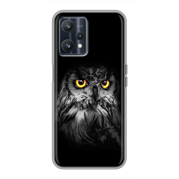 Чехол с рисунком «Сова на чёрном» для Realme 9 Чехол с рисунком «Сова на чёрном» для Realme 9
