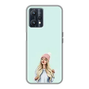 Силиконовый Чехол на Realme 9 с картинкой Стильных Девушек (В шапке)