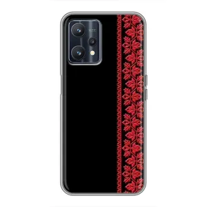 Силиконовый Чехол на Realme 9 с картинкой Вышиванки (Вышиванка на черном)