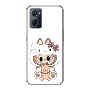 Чехол с принтом Лабубу для Realme 9i (Белый Лабубу)
