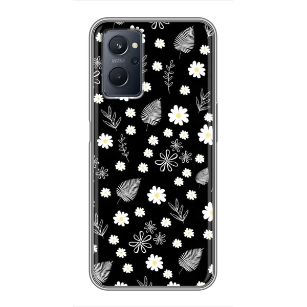 Чехол с рисунком «цветение на чорном» для Realme 9i Чехол с рисунком «цветение на чорном» для Realme 9i