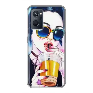 Чохол з картинкою Модні Дівчата Realme 9i (Дівчина з коктейлем)