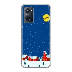 Силиконовый бампер на рождество для Realme 9i (Город в снегу)
