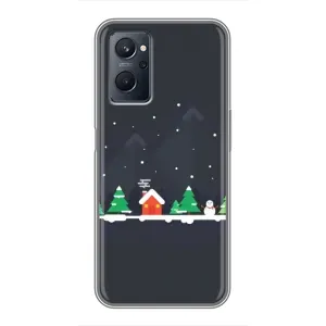 Силиконовый бампер на рождество для Realme 9i (Город зимний)