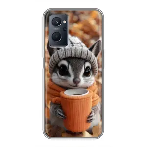 Печатный чехол «Зверята с кофе» для Realme 9i (Грызунчик с кофе)