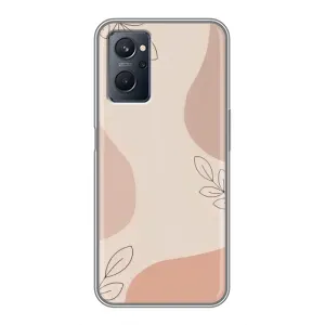 Чехол цветочный дизайн для Realme 9i (Коричневый фон)