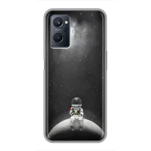 Силиконовый Чехол с принтом "Космонавты" на Realme 9i (Космонавт романтик)