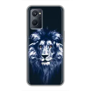 Чехол с картинкой на Realme 9i (Лев - синий)