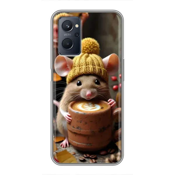 Чохол з малюнком «Мишка з кавою» для Realme 9i Чохол з малюнком «Мишка з кавою» для Realme 9i