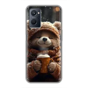 Печатный чехол «Зверята с кофе» для Realme 9i (Медвежонок с кофе)