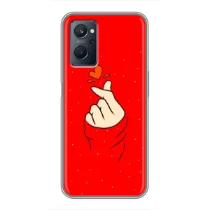 Чехлы (Знак сердечка) на Realme 9i (Сердце на красном)