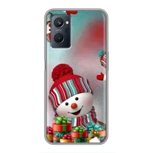Чехлы на Новый Год Realme 9i (Снеговик в шапке)