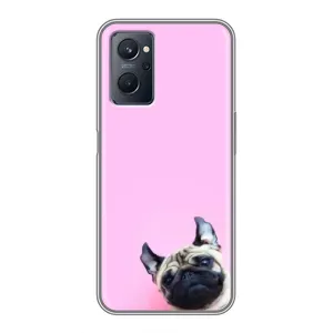 Бампер для Realme 9i с картинкой "Песики" (Собака на розовом)