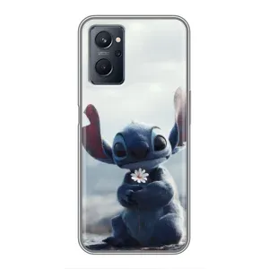 Чохол з малюнком Стіч для Realme 9i (Стіч з квіткою)