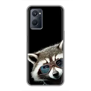 Силиконовый Чехол с Енотами на Realme 9i (Стильный Енот)