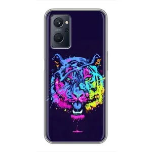 Силиконовый бампер с картинкой животных для Realme 9i (Тигр-Арт)